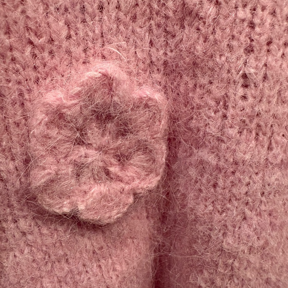 CeCe Pink 3D Floral XL Sweater - Picture 5 of 6